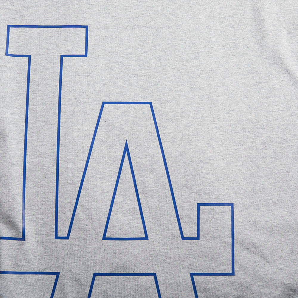 MLB LOS ANGELES DODGERS SHEER INFLUENCE WOMEN'S BOYFRIEND TOP (HEATHER GREY) - Image 5