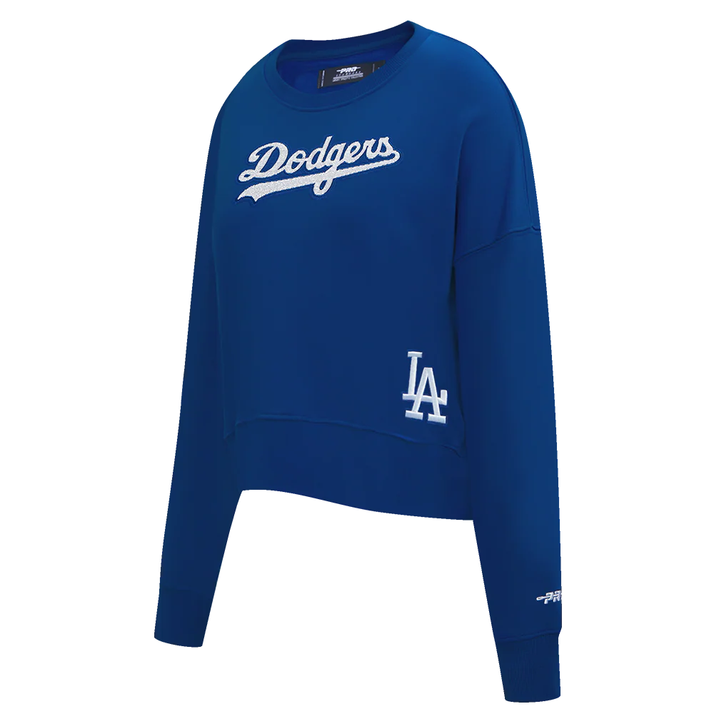 MLB LOS ANGELES DODGERS GAME DAY CLASSICS WOMEN'S DOUBLE KNIT CREWNECK (DODGER BLUE) - Image 4
