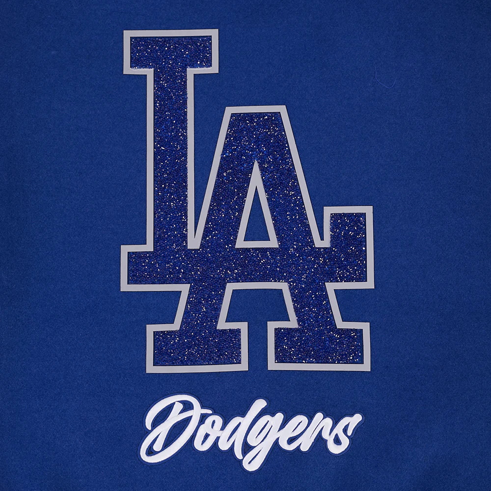 MLB LOS ANGELES DODGERS TEAM CRYSTALLINE WOMEN'S VARSITY JACKET (DODGER BLUE/WHITE) - Image 9