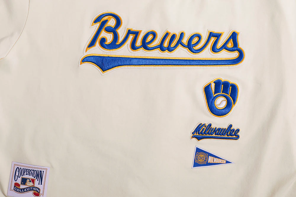 MLB MILWAUKEE BREWERS RETRO CLASSIC WOMEN'S BOXY TOP (EGGSHELL) - Image 5