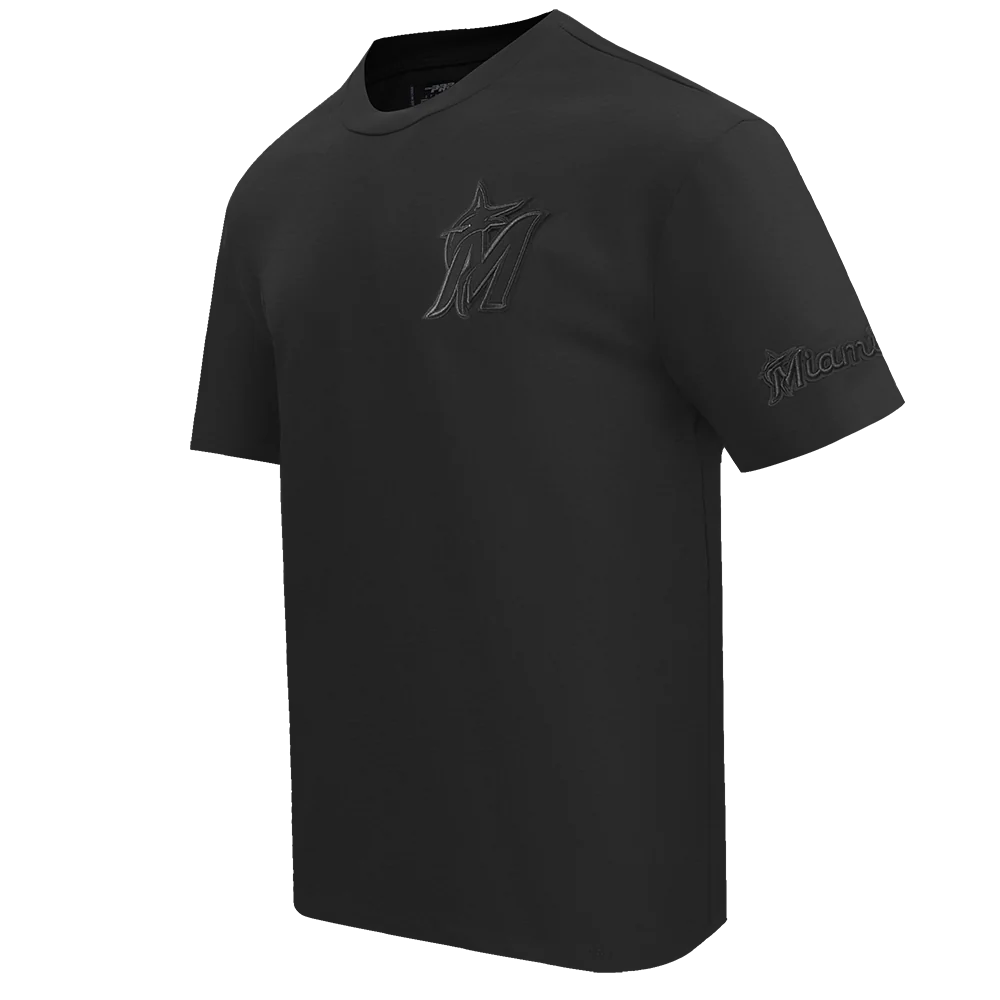 MLB MIAMI MARLINS NEUTRAL MEN'S DROP SHOULDER TOP (BLACK) - Image 2
