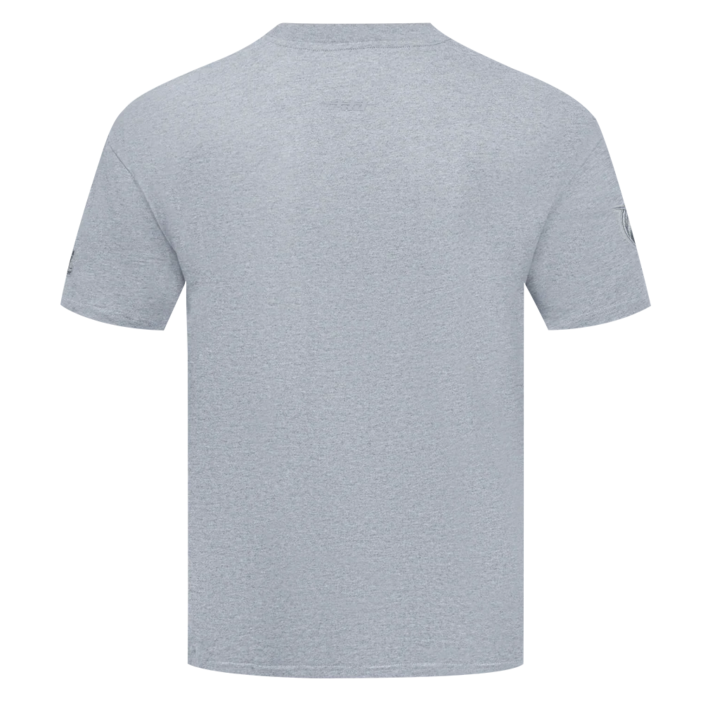 MLB MIAMI MARLINS NEUTRAL MEN'S DROP SHOULDER TOP (DARK HEATHER GRAY) - Image 3