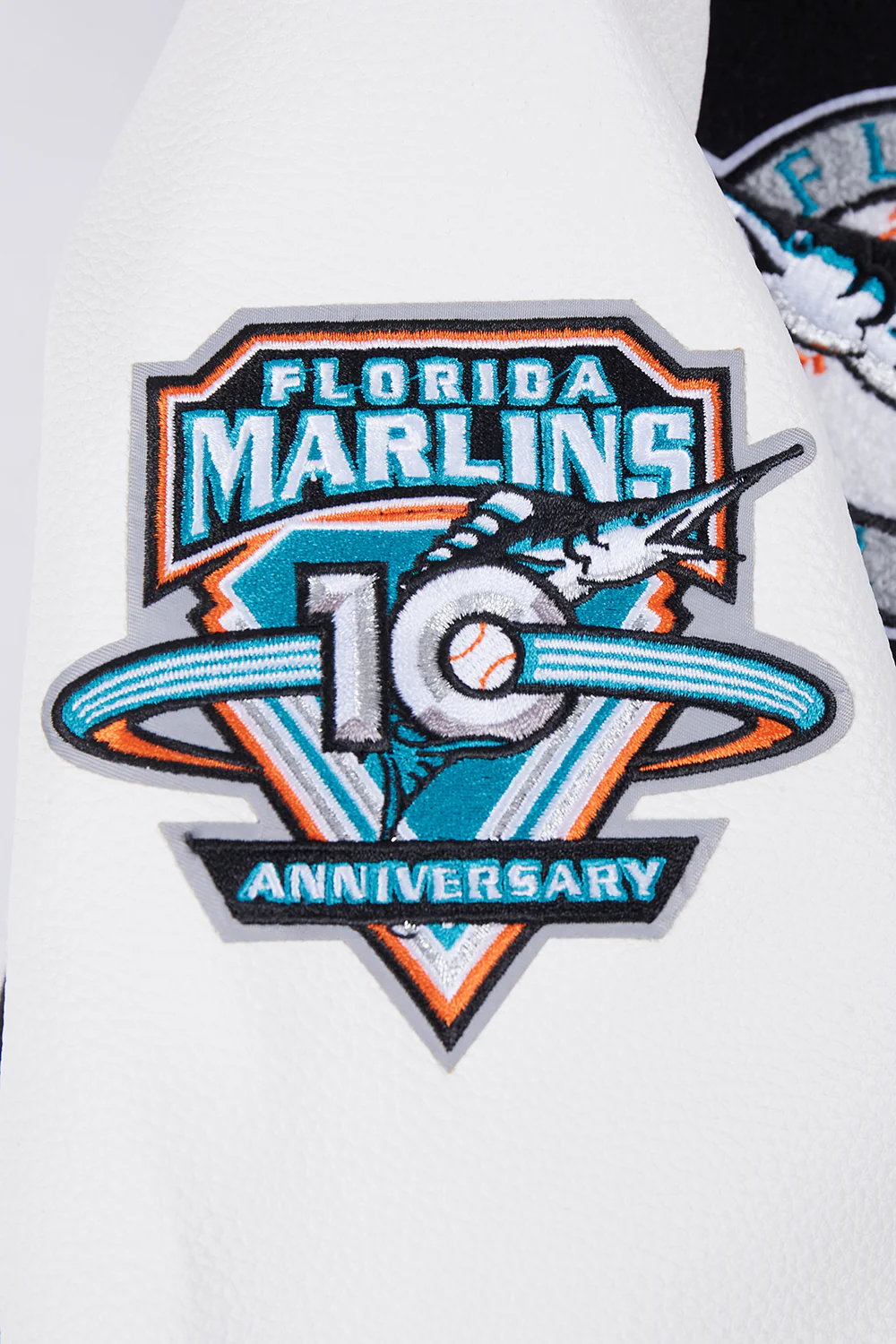 MLB FLORIDA MARLINS RETRO CLASSIC WOMEN'S RIB WOOL VARSITY JACKET (EGGSHELL/ BLACK) - Image 8