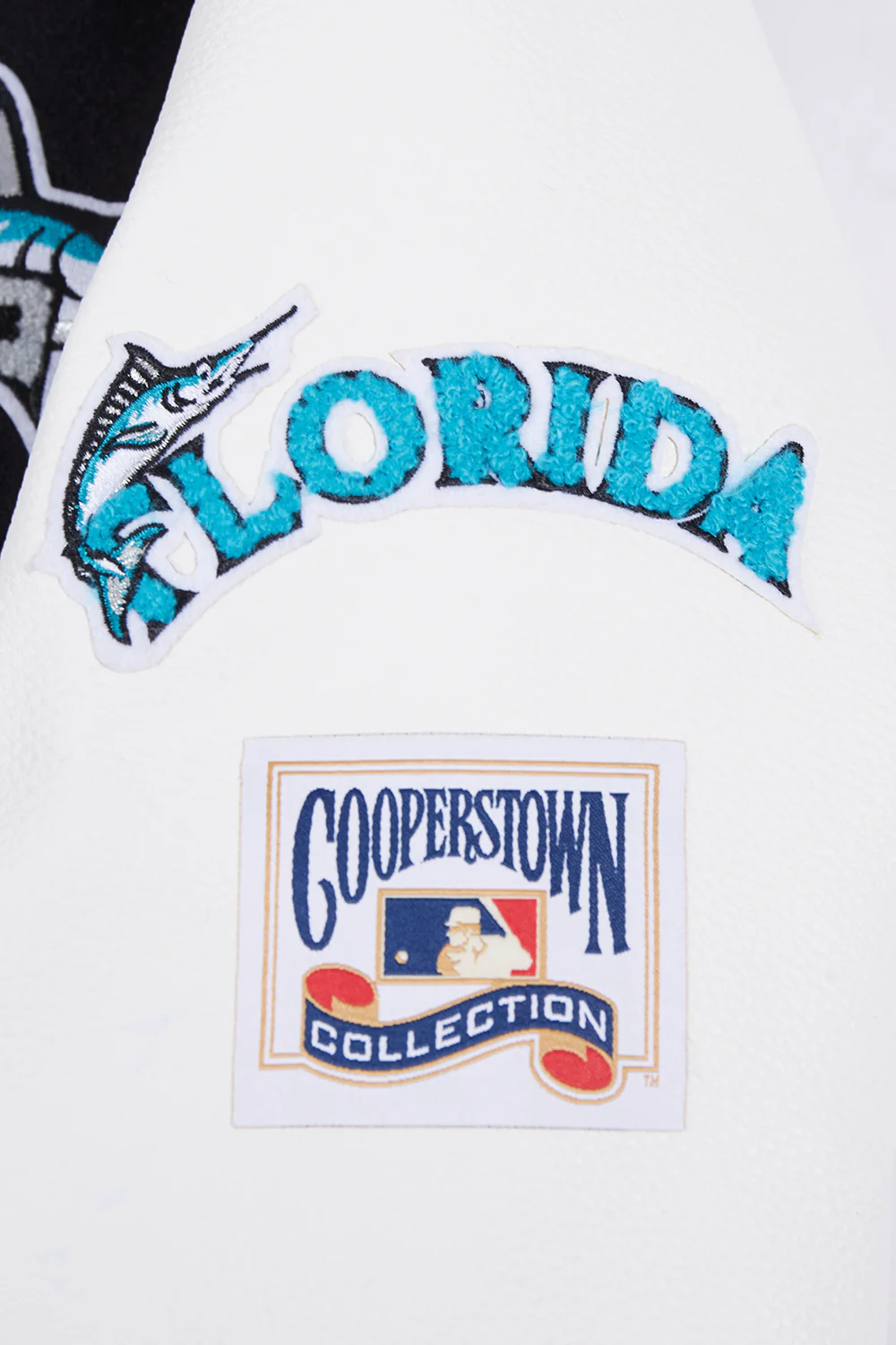 MLB FLORIDA MARLINS RETRO CLASSIC WOMEN'S RIB WOOL VARSITY JACKET (EGGSHELL/ BLACK) - Image 9