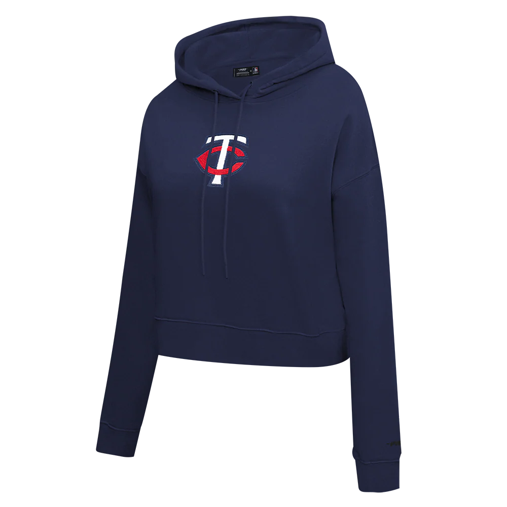 MLB MINNESOTA TWINS CLASSIC WOMEN'S CROPPED PULLOVER HOODIE (MIDNIGHT NAVY) - Image 2