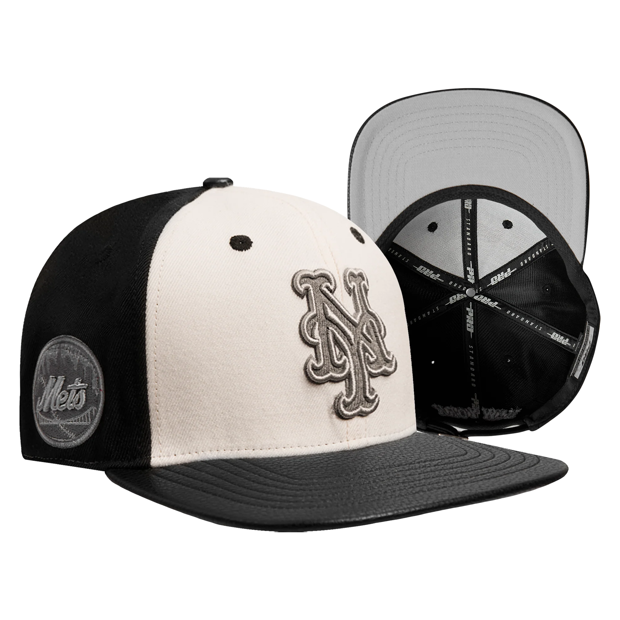 MLB NEW YORK METS REVERSE FRENCH TERRY WOOL BLEND PRO SIX STRAPB (EGGSHELL/ BLACK) - Image 6