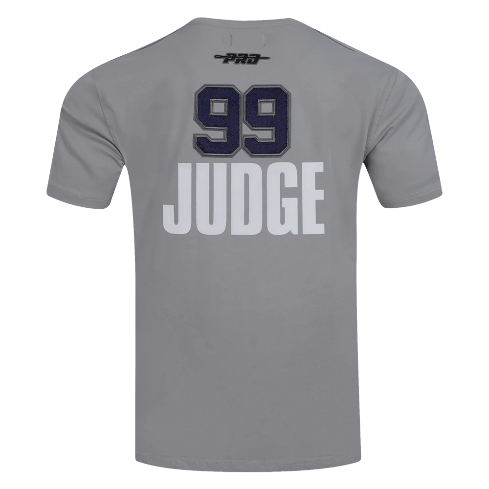 MLB NEW YORK YANKEES AARON JUDGE #99 CLASSIC MEN'S SINGLE JERSEY STRIPED TOP (GRAY) - Image 3