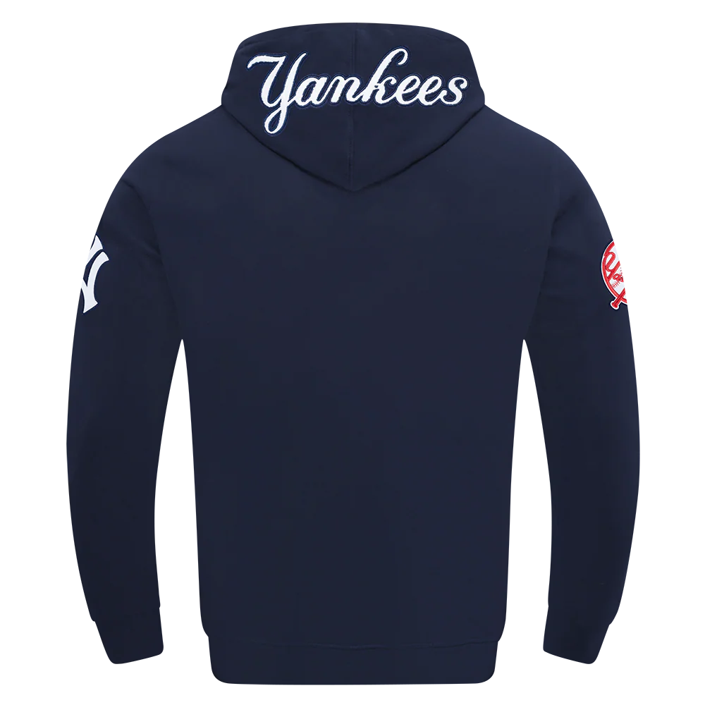 MLB NEW YORK YANKEES AARON JUDGE #99 CLASSIC MEN'S DOUBLE KNIT PULLOVER HOODIE (MIDNIGHT NAVY) - Image 3