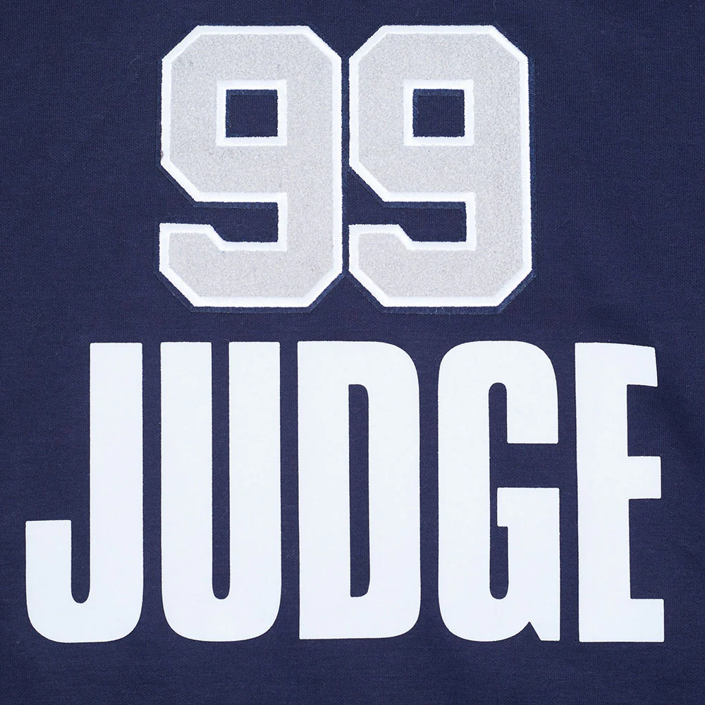 MLB NEW YORK YANKEES AARON JUDGE #99 CLASSIC MEN'S DOUBLE KNIT PULLOVER HOODIE (MIDNIGHT NAVY) - Image 5