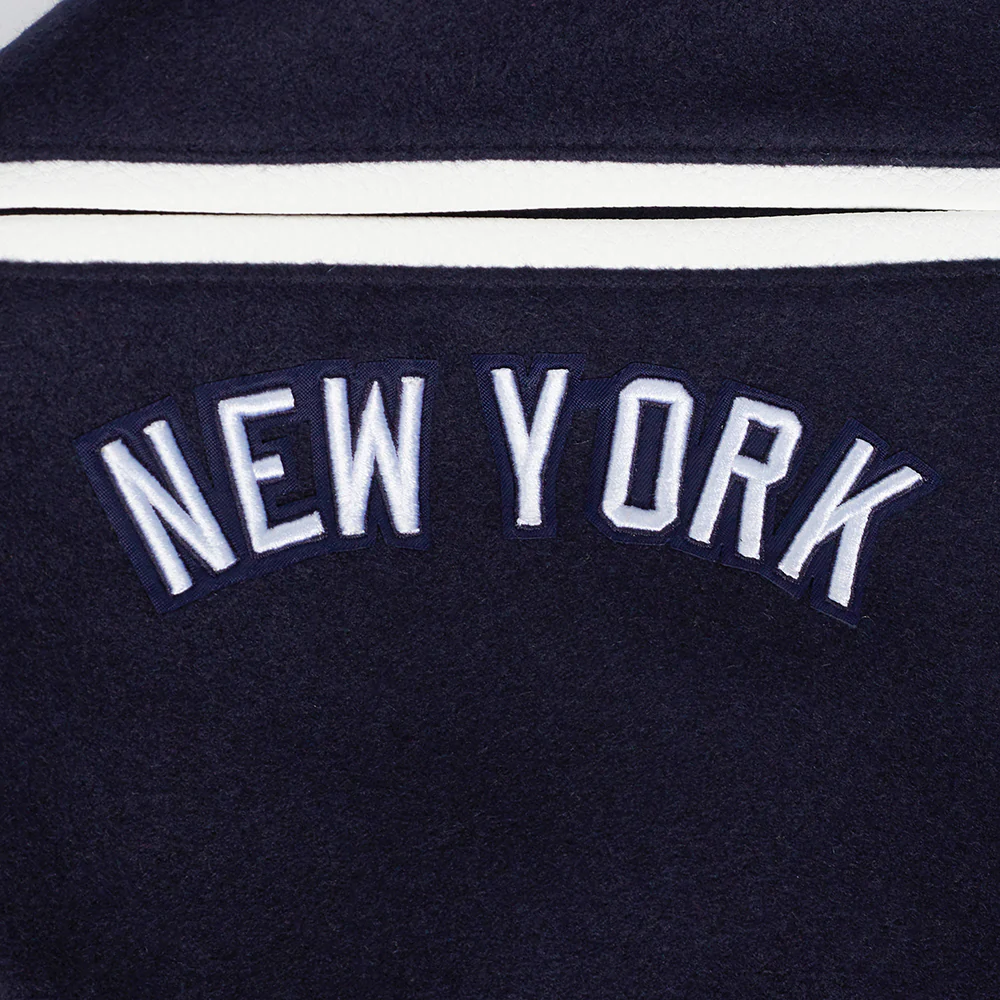 MLB NEW YORK YANKEES TURN IT UP MEN'S RIB WOOL VARSITY JACKET (MIDNIGHT NAVY/WHITE) - Image 9