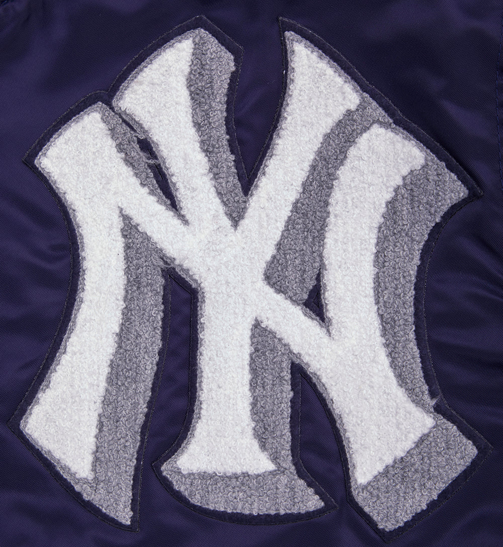 MLB NEW YORK YANKEES MASHUP MEN'S RIB SATIN JACKET (MIDNIGHT NAVY) - Image 6