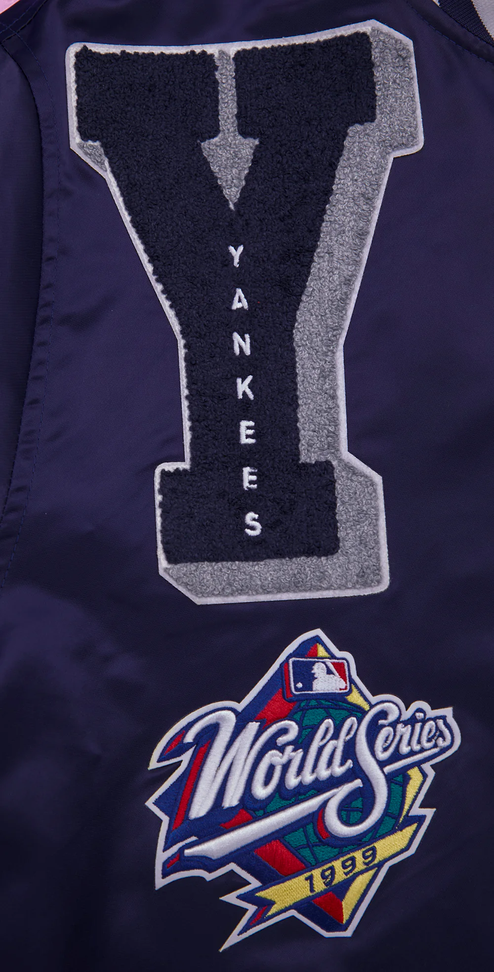 MLB NEW YORK YANKEES MASHUP MEN'S RIB SATIN JACKET (MIDNIGHT NAVY) - Image 7