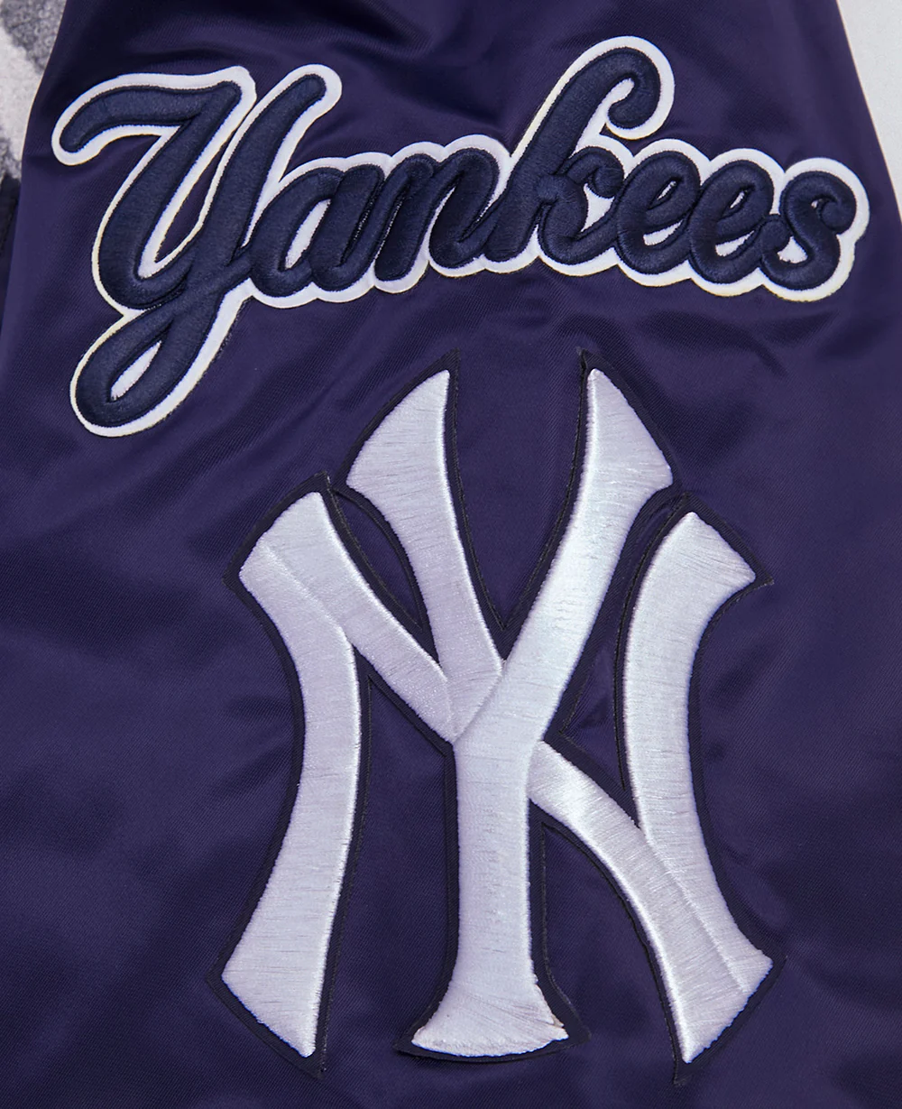 MLB NEW YORK YANKEES MASHUP MEN'S RIB SATIN JACKET (MIDNIGHT NAVY) - Image 8