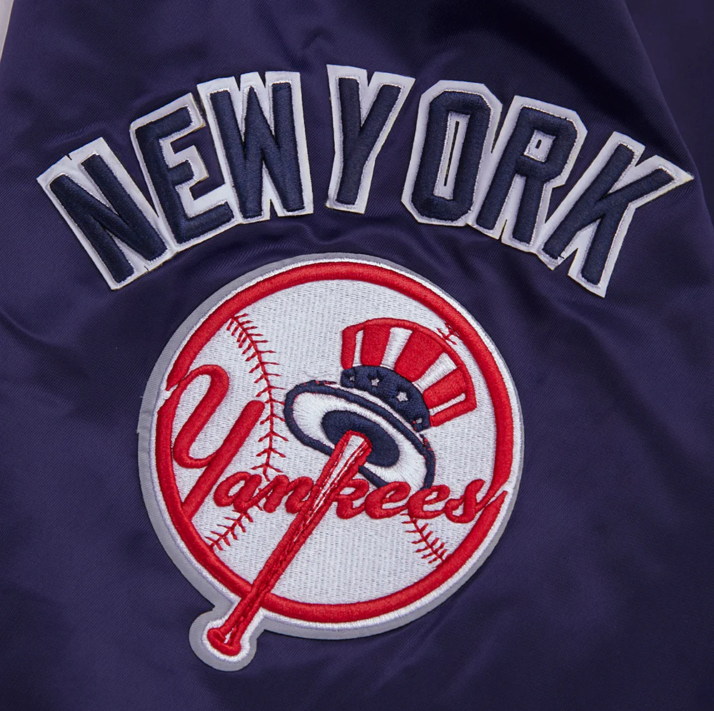 MLB NEW YORK YANKEES MASHUP MEN'S RIB SATIN JACKET (MIDNIGHT NAVY) - Image 9