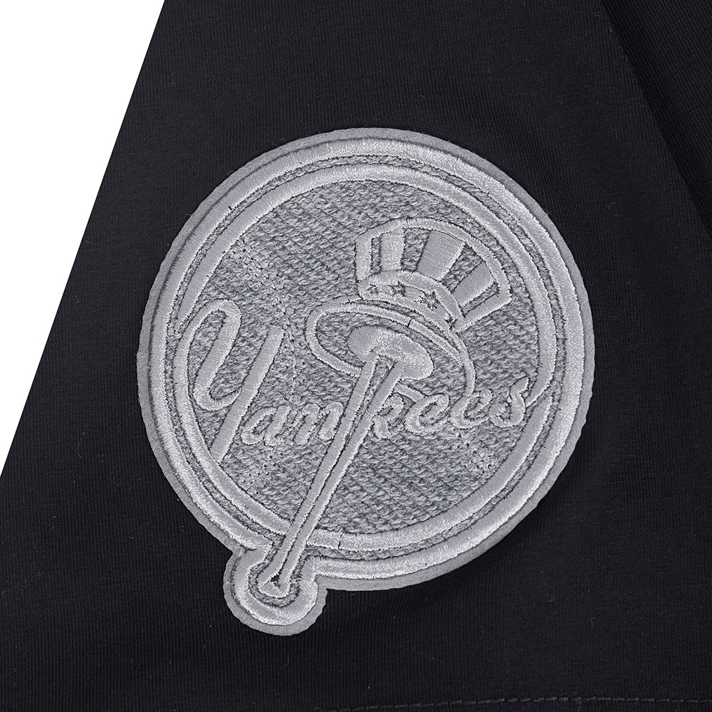 MLB NEW YORK YANKEES REVERSE FRENCH TERRY WOMEN'S SINGLE JERSEY BOXY TOP (BLACK) - Image 10