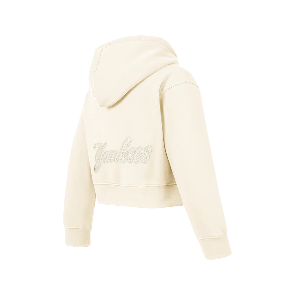 MLB NEW YORK YANKEES NEUTRAL BIG GIRL'S  FLEECE PO HOODIE (EGGSHELL) - Image 4