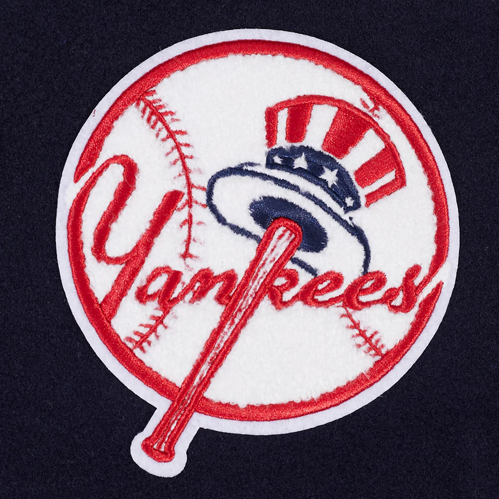 MLB NEW YORK YANKEES TEAM CRYSTALLINE WOMEN'S VARSITY JACKET (MIDNIGHT NAVY/WHITE) - Image 6