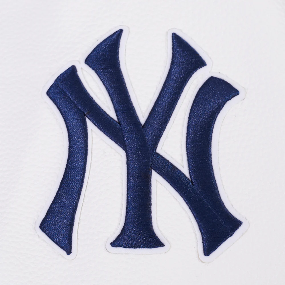 MLB NEW YORK YANKEES TEAM CRYSTALLINE WOMEN'S VARSITY JACKET (MIDNIGHT NAVY/WHITE) - Image 7