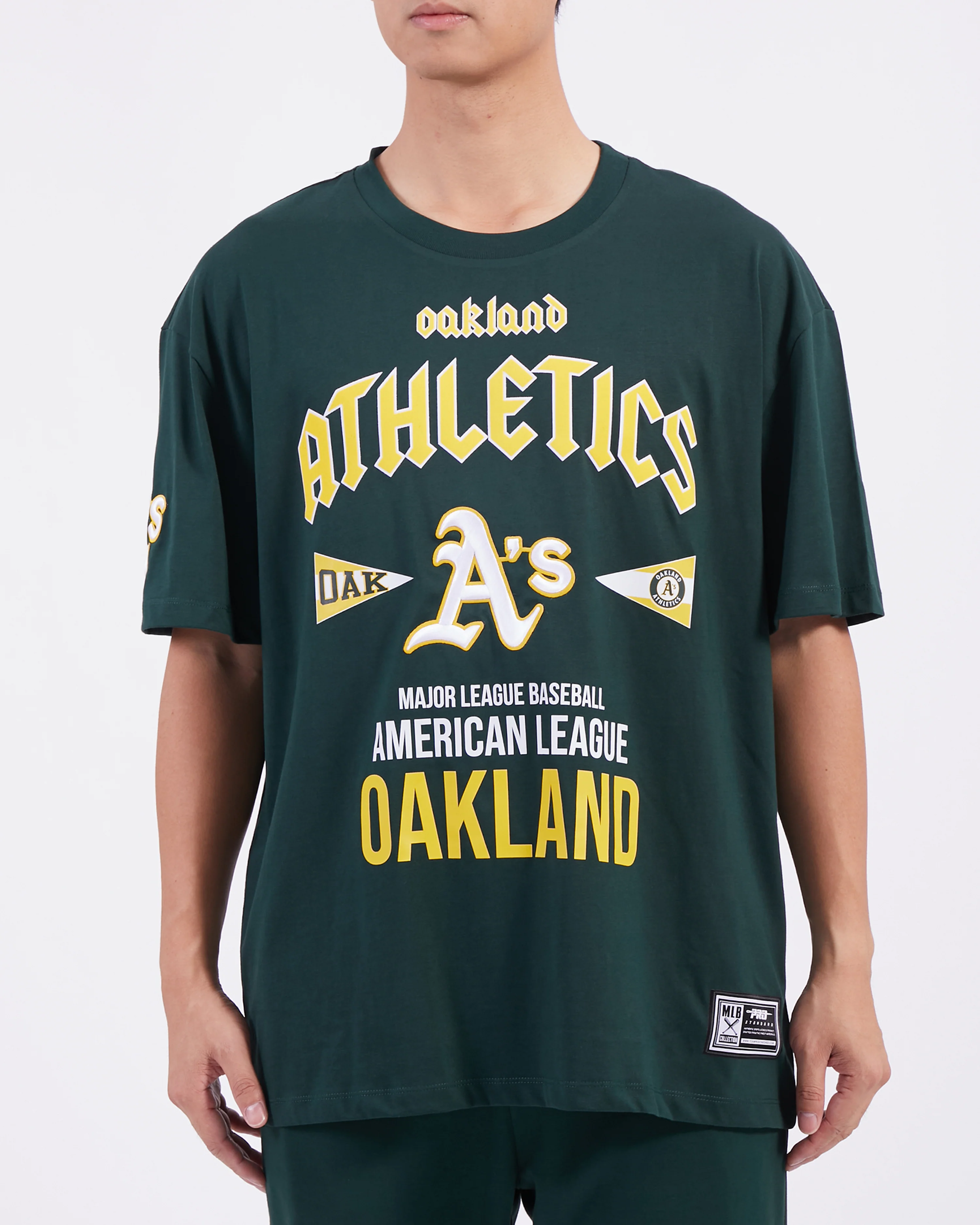 MLB OAKLAND ATHLETICS CITY TOUR CJ DROP SHOULDER TEE (FOREST GREEN)