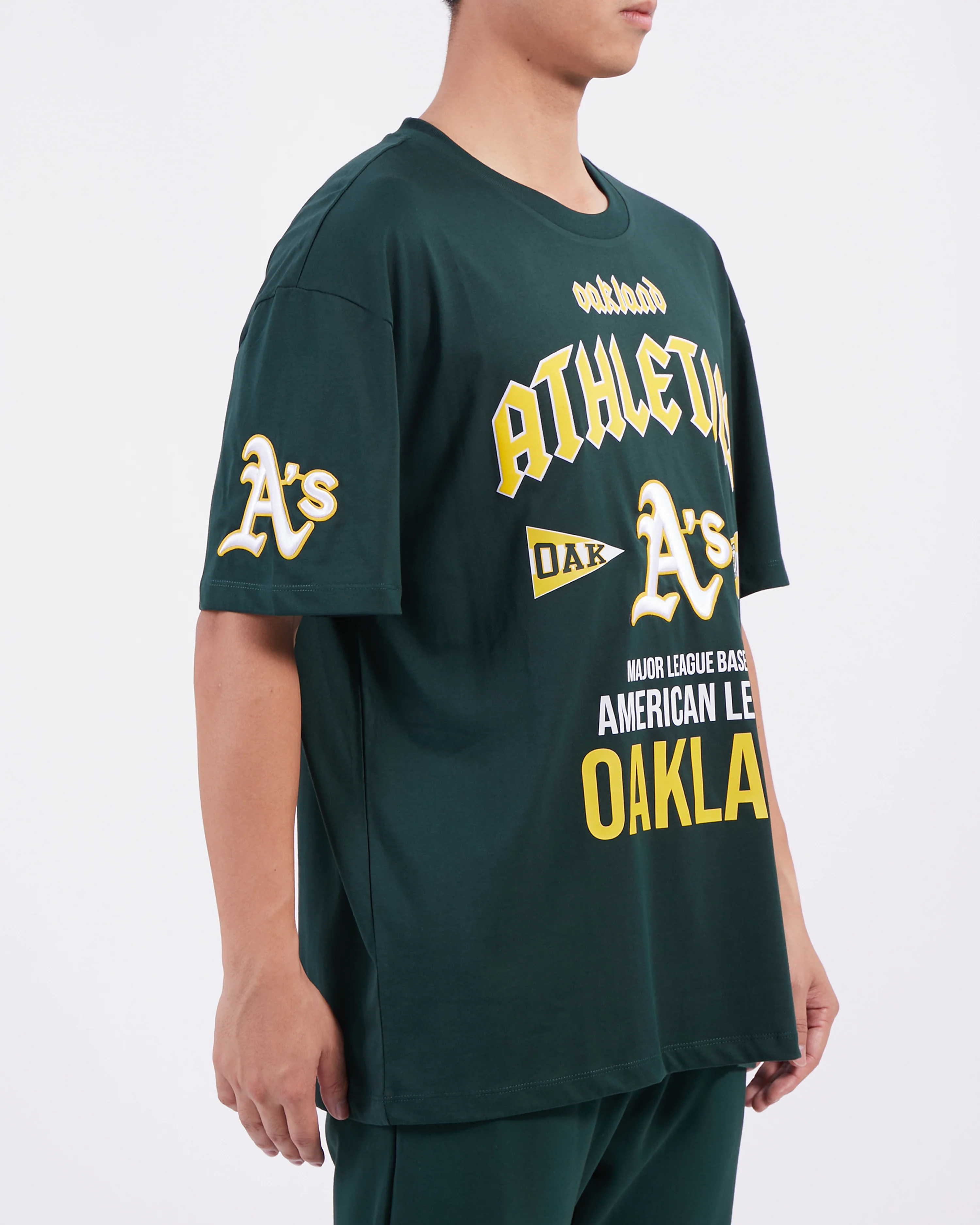 MLB OAKLAND ATHLETICS CITY TOUR CJ DROP SHOULDER TEE (FOREST GREEN) - Image 3