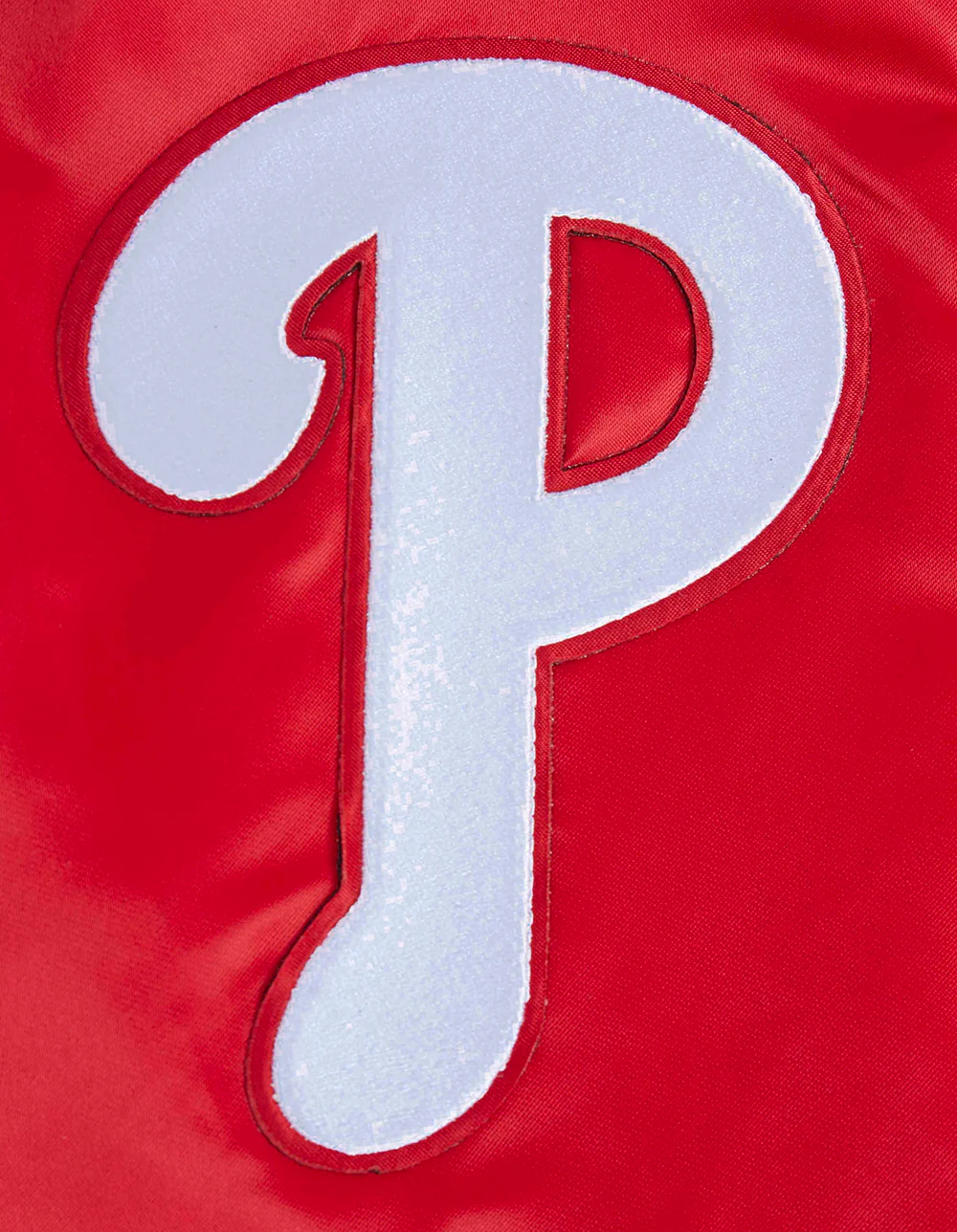 MLB PHILADELPHIA PHILLIES SCRIPT TAIL MEN'S SATIN JACKET (RED) - Image 6
