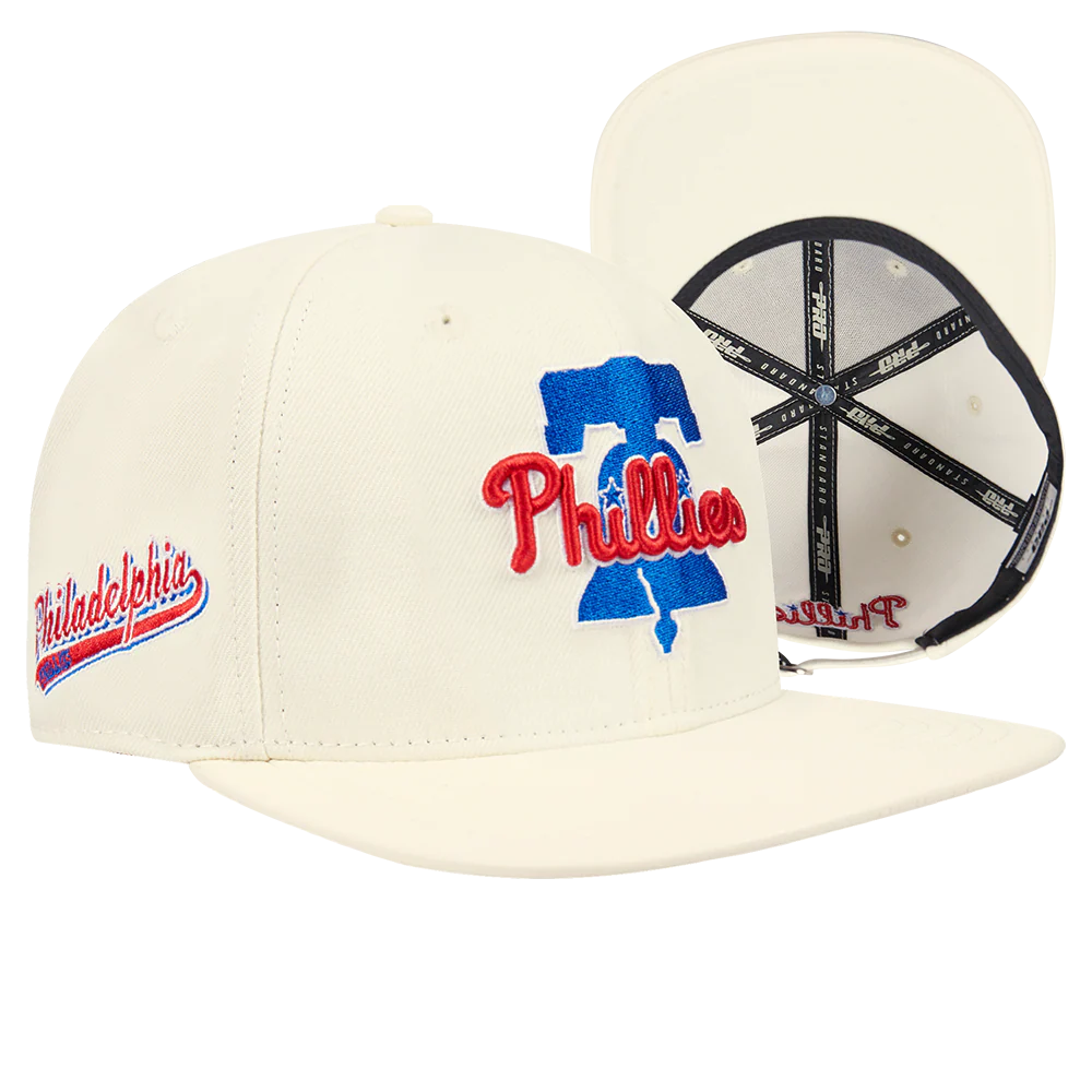 MLB PHILADELPHIA PHILLIES SCRIPT TAIL WOOL STRAPBACK (EGGSHELL) - Image 6