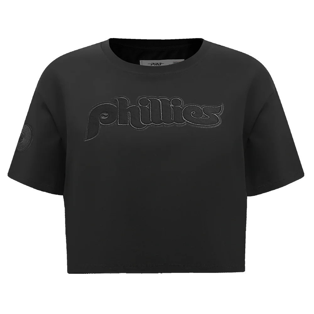 MLB PHILADELPHIA PHILLIES RETRO NEUTRAL WOMEN'S BOXY TOP (BLACK)