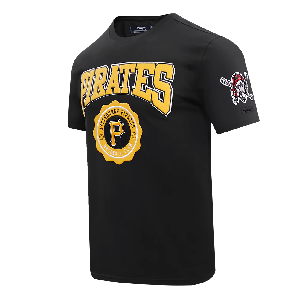 MLB PITTSBURGH PIRATES CREST EMBLEM SINGLE JERSEY TOP (BLACK) - Image 2