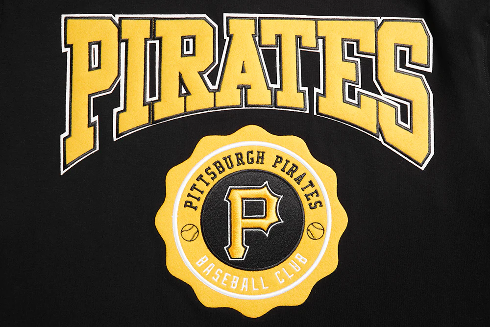 MLB PITTSBURGH PIRATES CREST EMBLEM SINGLE JERSEY TOP (BLACK) - Image 5