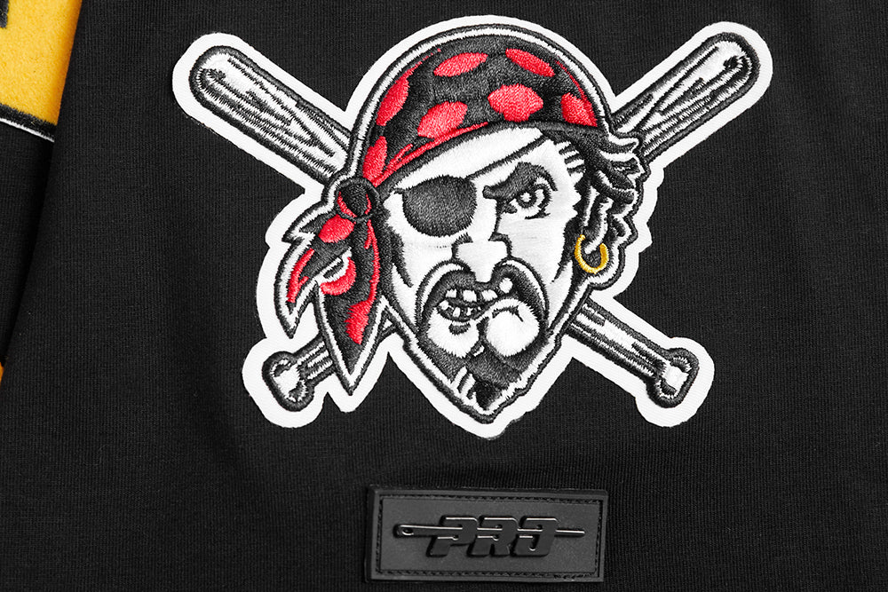 MLB PITTSBURGH PIRATES CREST EMBLEM SINGLE JERSEY TOP (BLACK) - Image 7