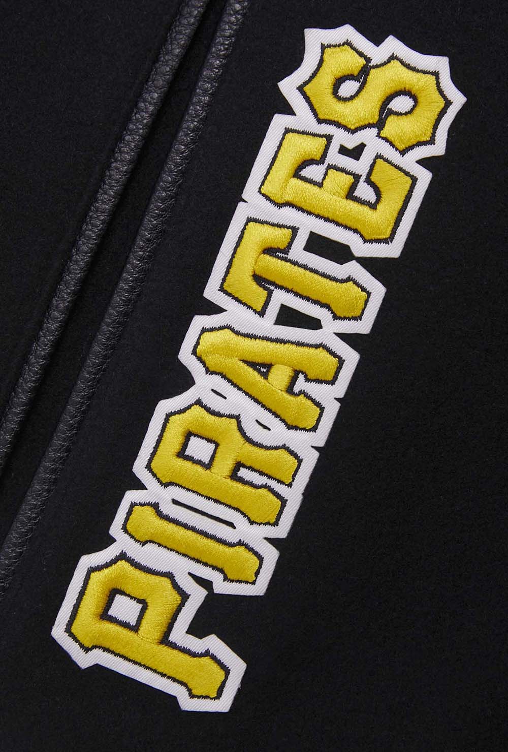 MLB PITTSBURGH PIRATES MASHUP MEN'S RIB WOOL VARSITY JACKET (BLACK/YELLOW) - Image 7