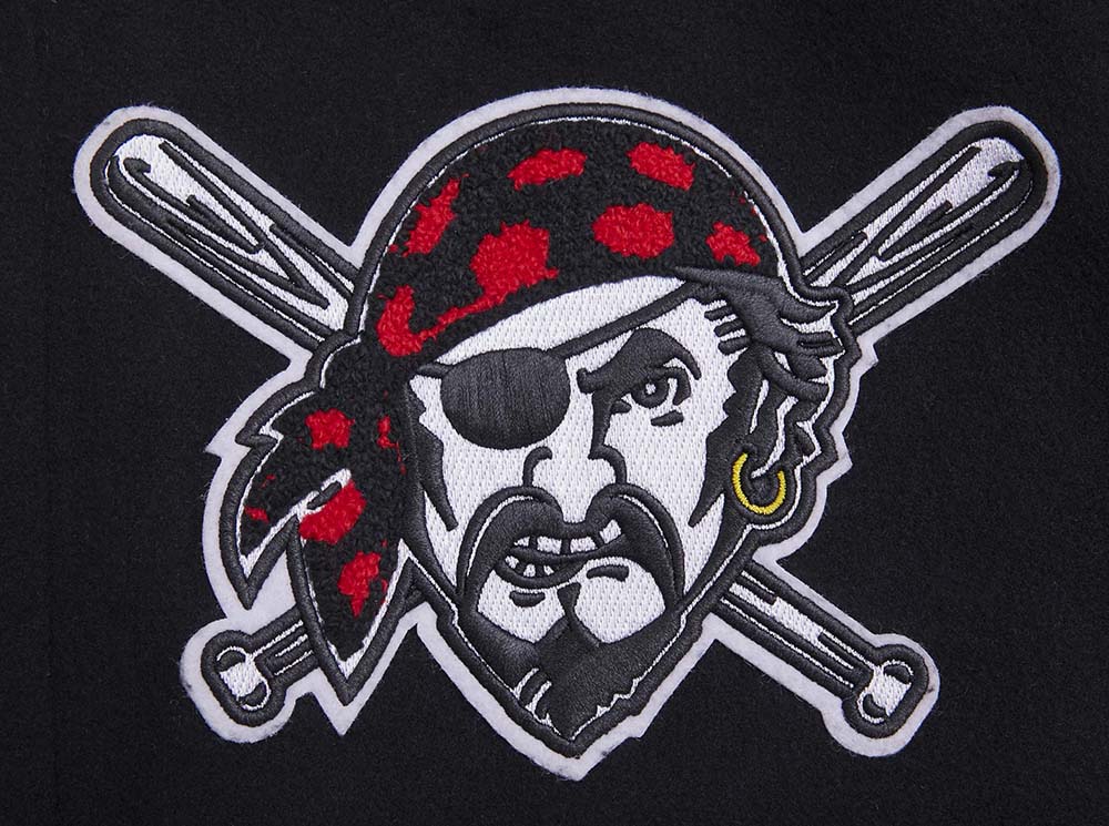 MLB PITTSBURGH PIRATES MASHUP MEN'S RIB WOOL VARSITY JACKET (BLACK/YELLOW) - Image 9