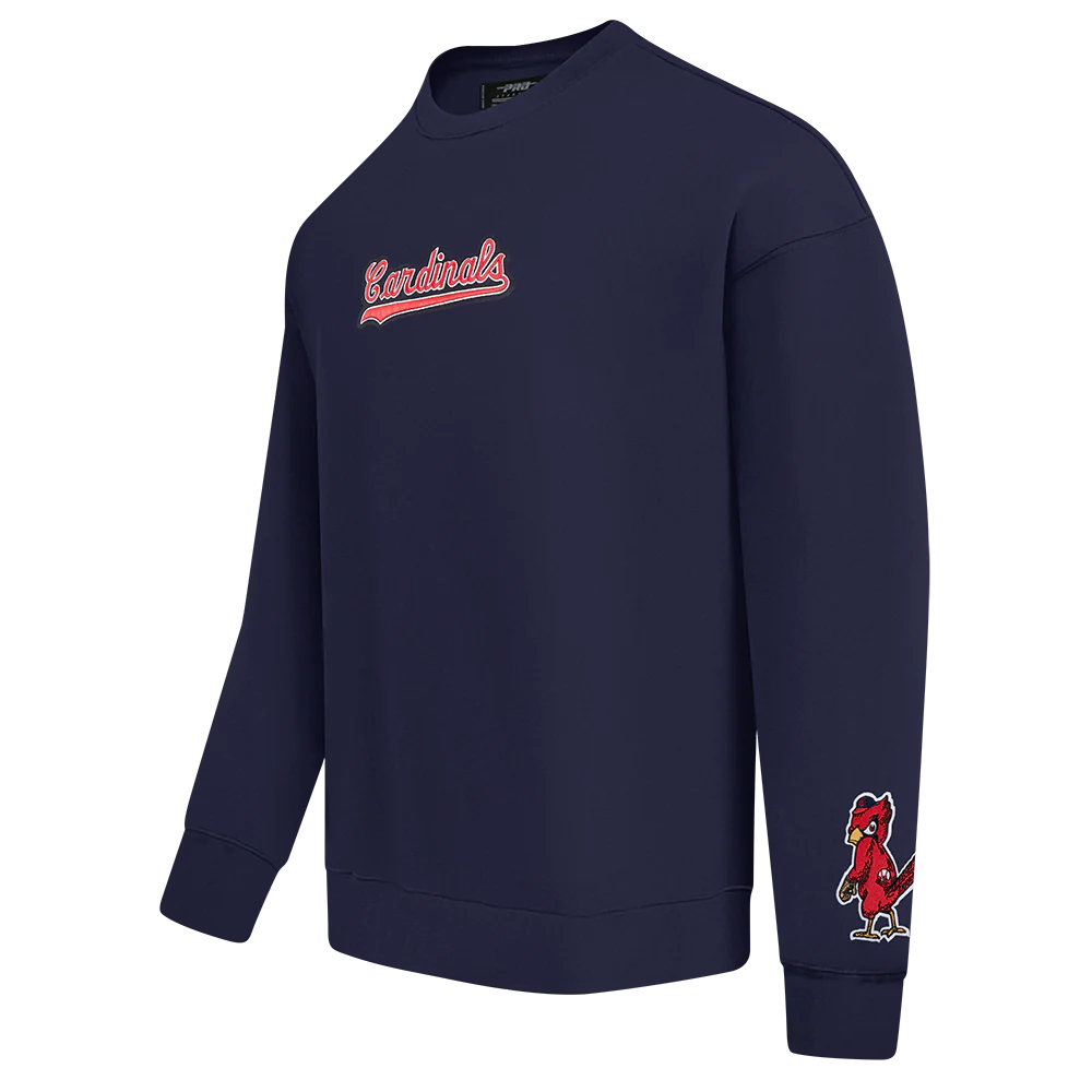 MLB ST. LOUIS CARDINALS WINGSPAN MEN'S DROP SHOULDER FLEECE CREWNECK (MIDNIGHT NAVY) - Image 4