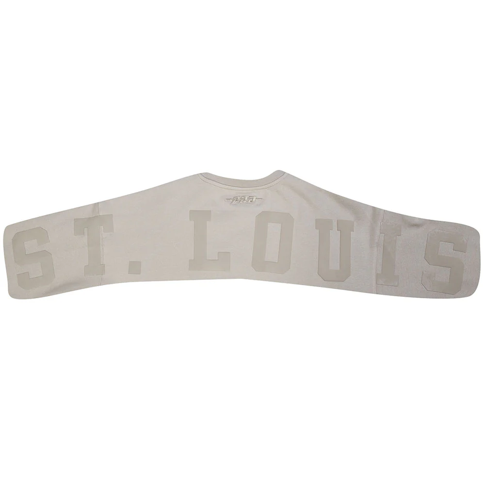 MLB ST. LOUIS CARDINALS WINGSPAN MEN'S DROP SHOULDER FLEECE CREWNECK (TAUPE) - Image 10
