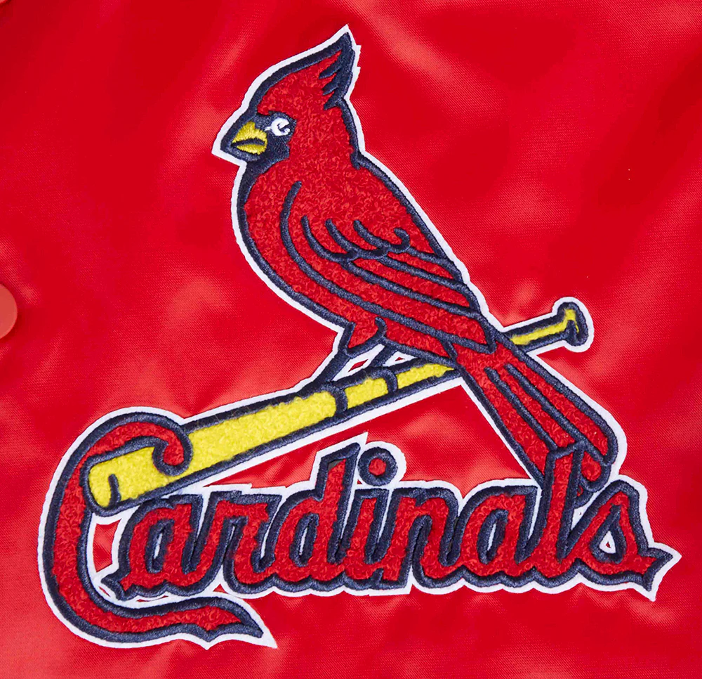 MLB ST. LOUIS CARDINALS MASHUP MEN'S RIB SATIN JACKET (RED/MIDNIGHT NAVY/RED) - Image 6
