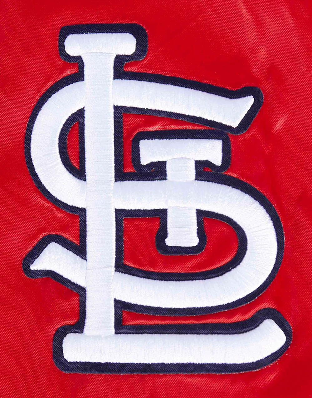 MLB ST. LOUIS CARDINALS MASHUP MEN'S RIB SATIN JACKET (RED/MIDNIGHT NAVY/RED) - Image 7