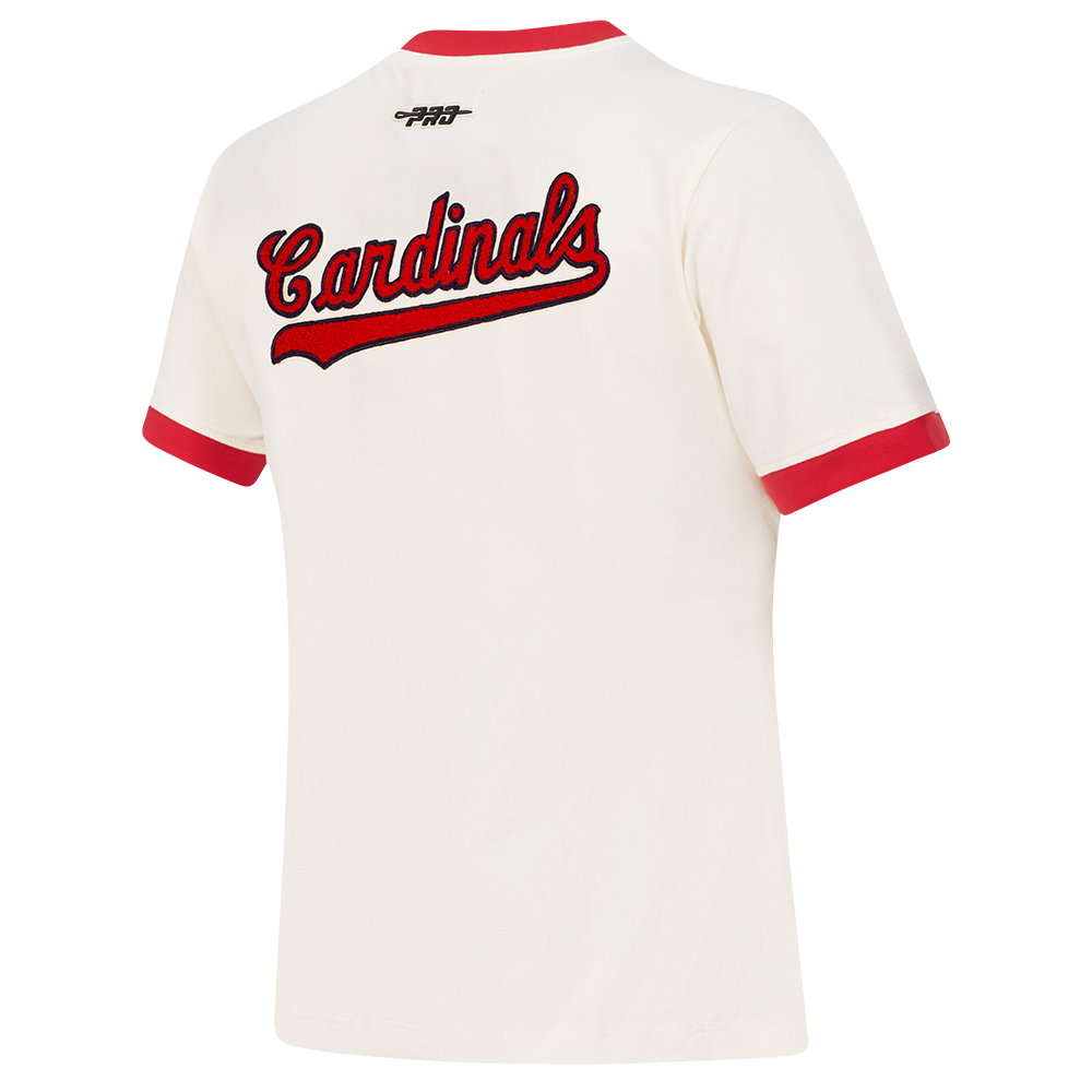 MLB ST. LOUIS CARDINALS RETRO CLASSICS WOMEN'S S/S SLIM TOP (EGGSHELL/ RED) - Image 4