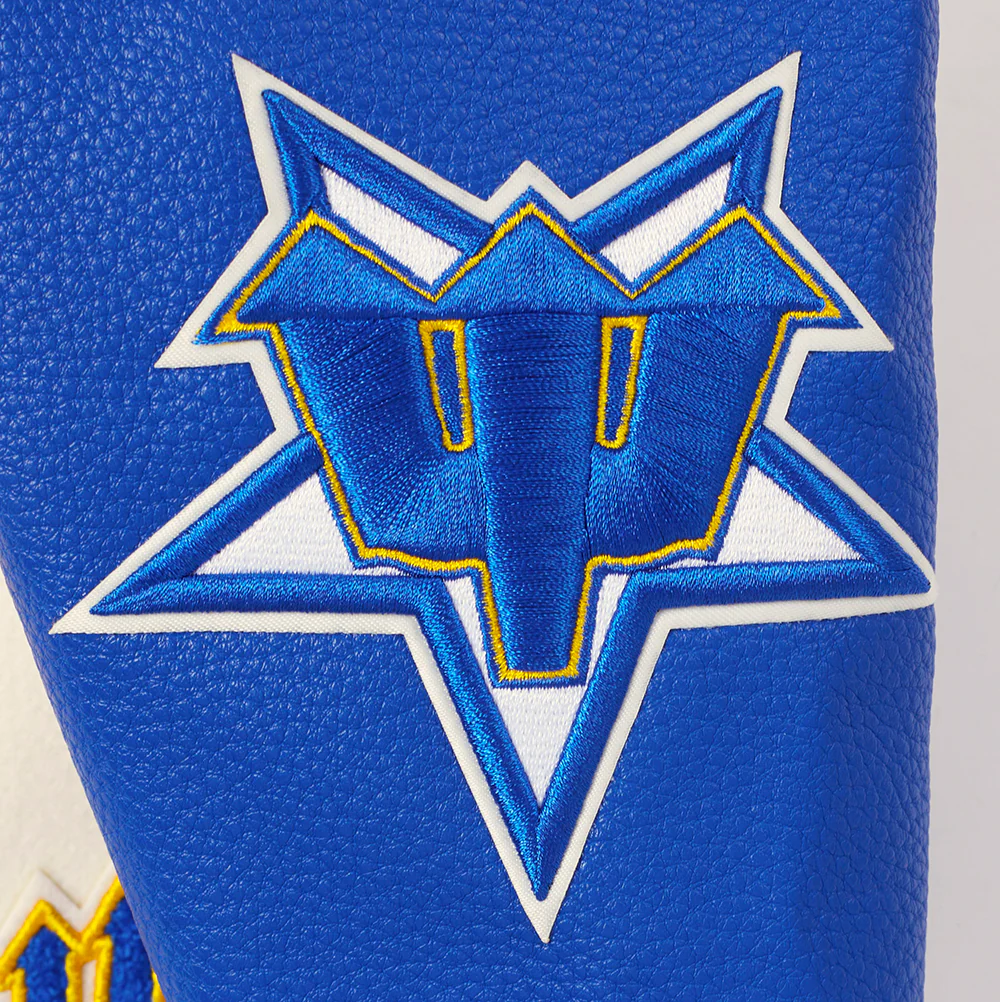 MLB SEATTLE MARINERS RETRO CLASSIC WOMEN'S RIB WOOL VARSITY JACKET (EGGSHELL/ROYAL BLUE) - Image 7