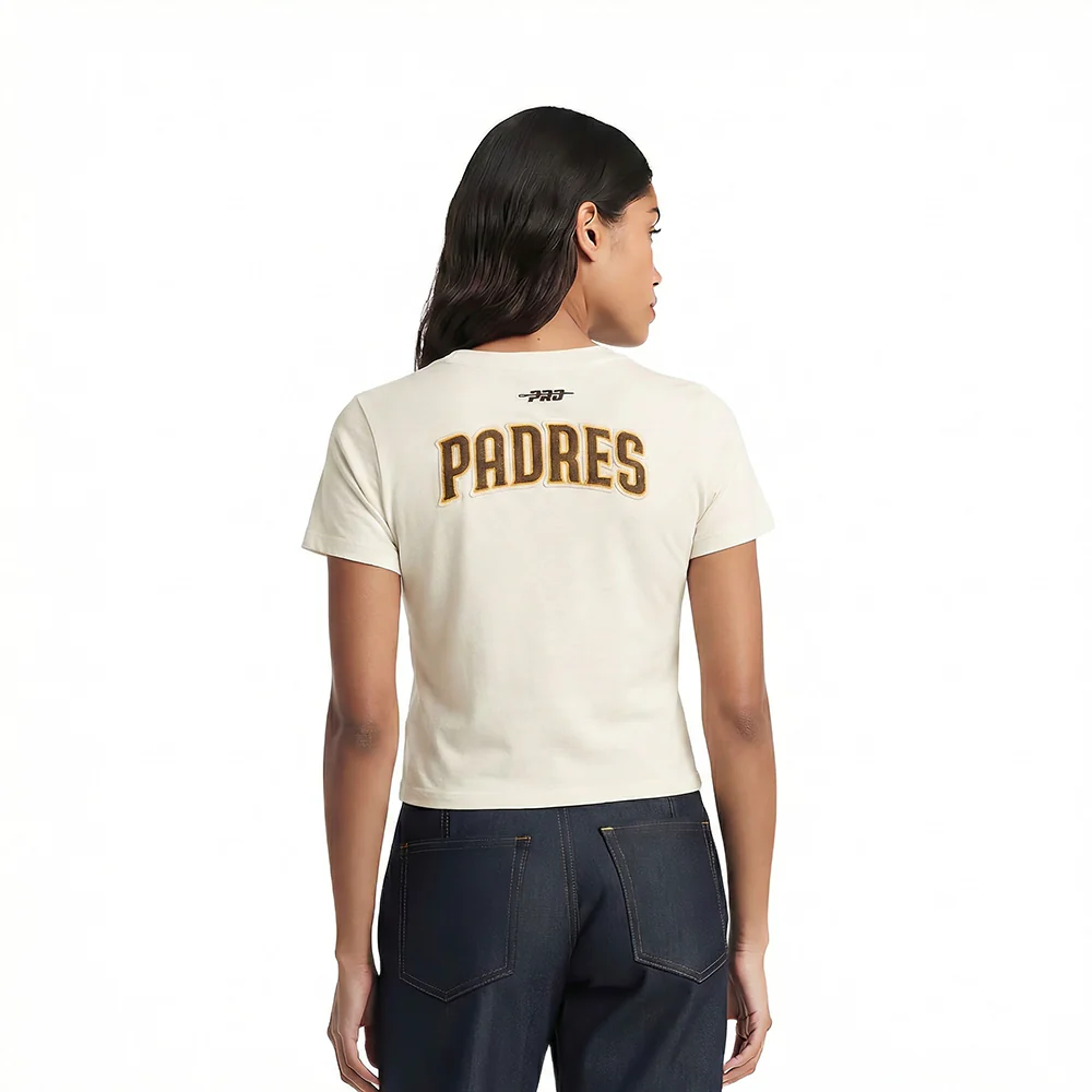 MLB SAN DIEGO PADRES GAME DAY CLASSICS WOMEN'S SINGLE JERSEY BABY DOLL TOP (EGGSHELL) - Image 2