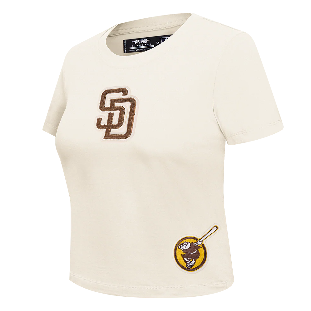 MLB SAN DIEGO PADRES GAME DAY CLASSICS WOMEN'S SINGLE JERSEY BABY DOLL TOP (EGGSHELL) - Image 4