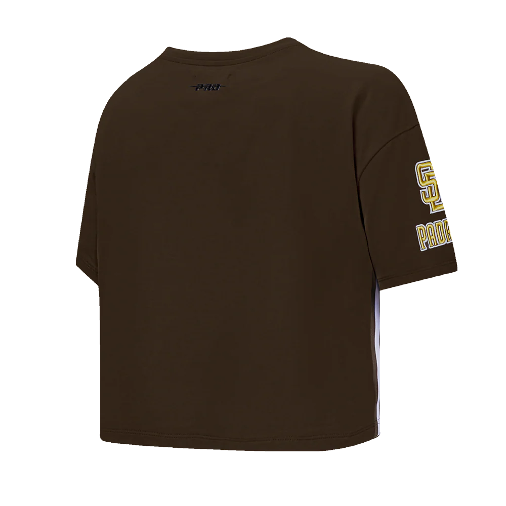 MLB SAN DIEGO PADRES MASHUP WOMEN'S BOXY TOP (BROWN) - Image 4