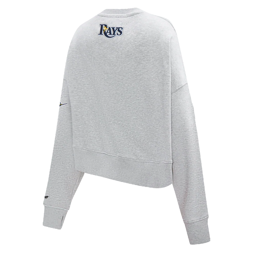 MLB TAMPA BAY RAYS CLASSIC WOMEN'S FLEECE CREWNECK (HEATHER GREY) - Image 4