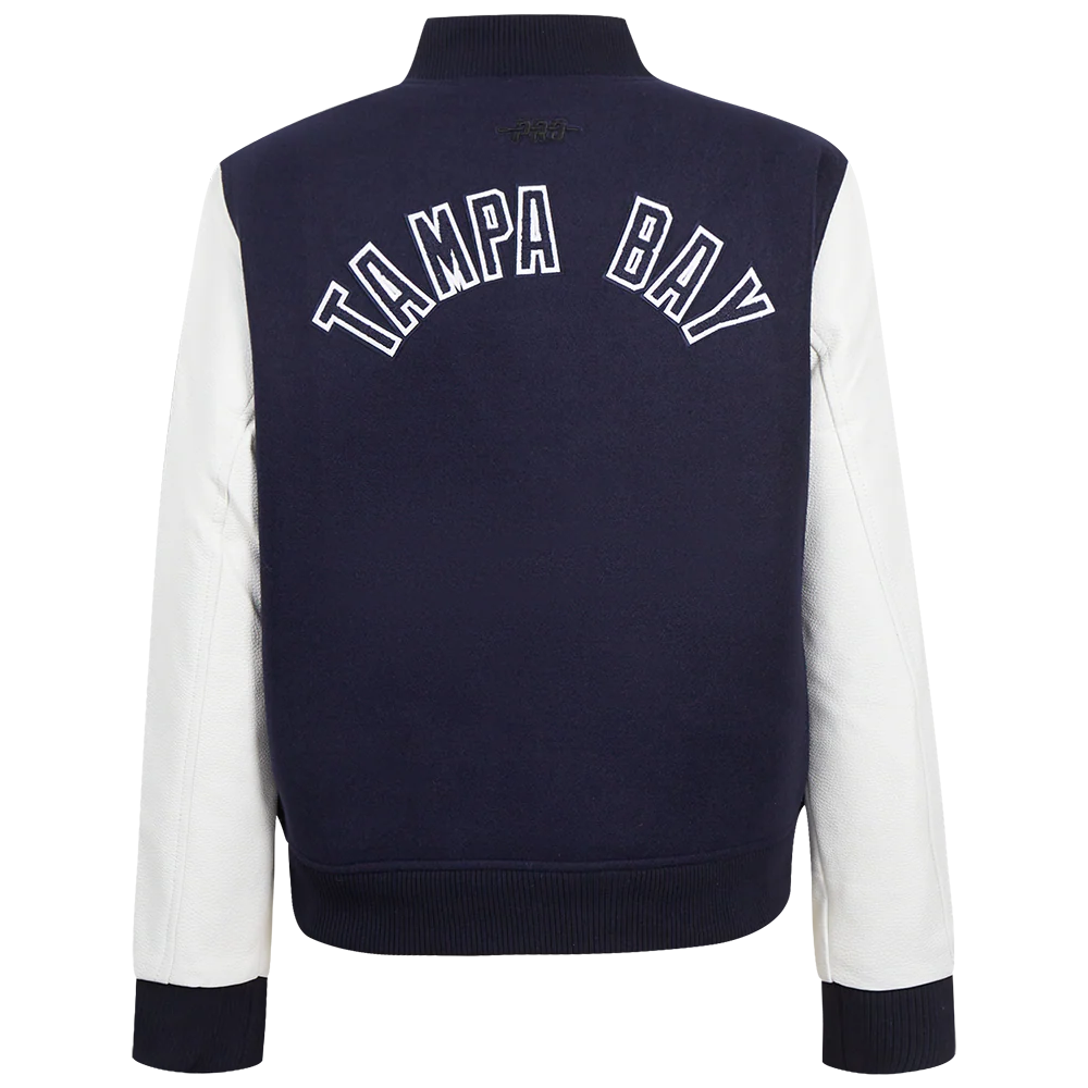 MLB TAMPA BAY RAYS CLASSIC WOMEN'S WOOL VARSITY JACKET (MIDNIGHT NAVY/WHITE) - Image 4