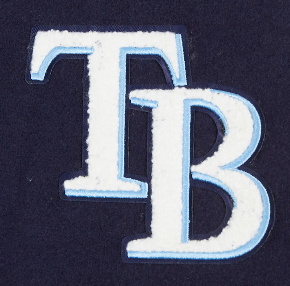MLB TAMPA BAY RAYS CLASSIC WOMEN'S WOOL VARSITY JACKET (MIDNIGHT NAVY/WHITE) - Image 6