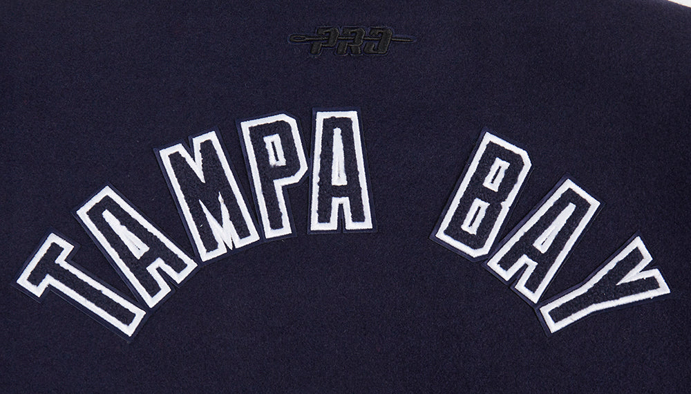 MLB TAMPA BAY RAYS CLASSIC WOMEN'S WOOL VARSITY JACKET (MIDNIGHT NAVY/WHITE) - Image 9