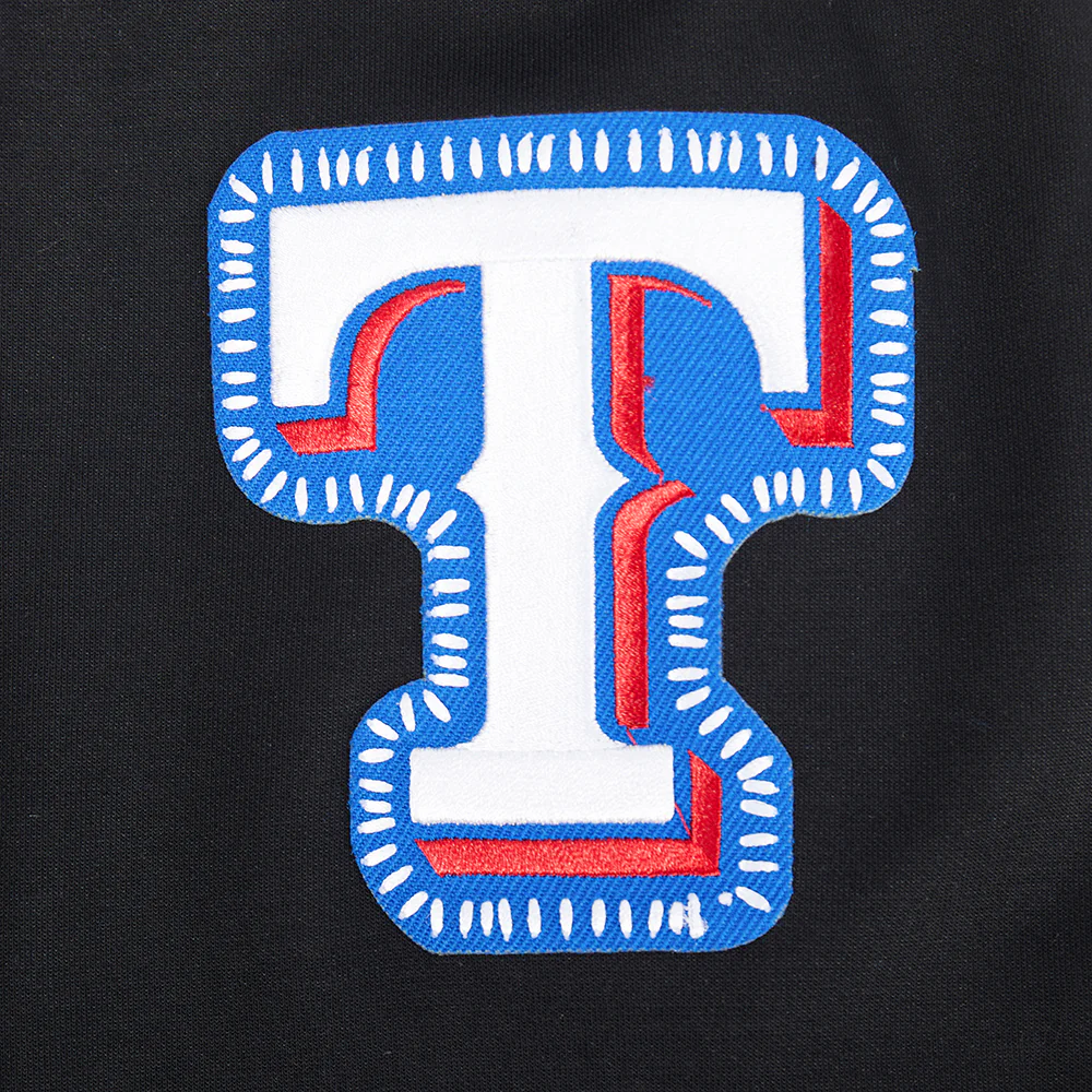 MLB TEXAS RANGERS DIY PICK STITCH MEN'S DK PO HOODIE (BLACK) - Image 5