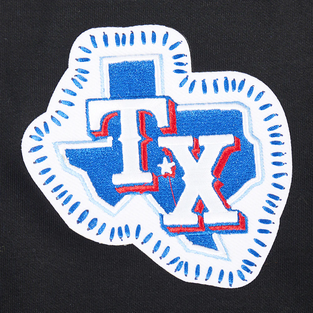 MLB TEXAS RANGERS DIY PICK STITCH MEN'S DK PO HOODIE (BLACK) - Image 8
