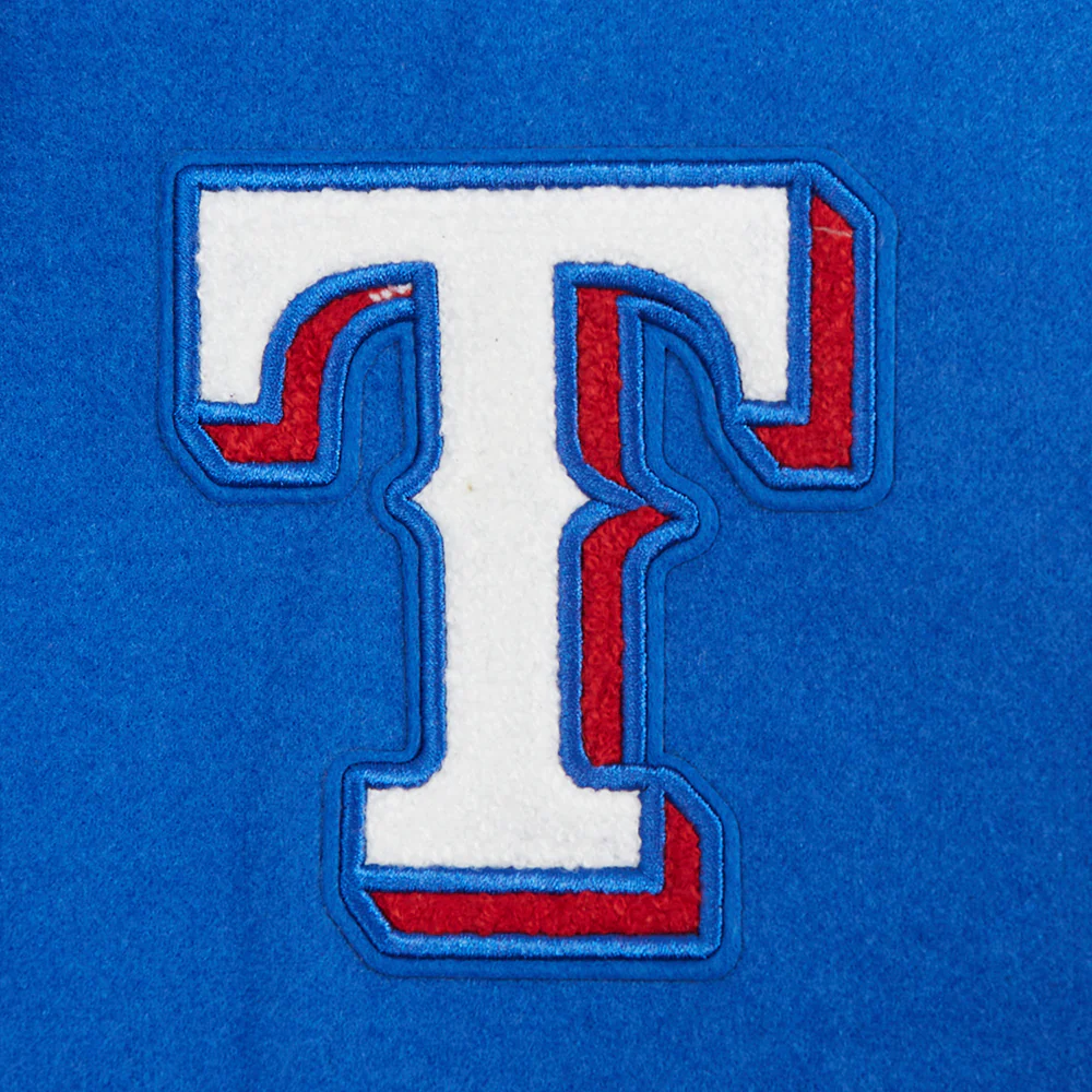 MLB TEXAS RANGERS CLASSIC WOMEN'S WOOL VARSITY JACKET (ROYAL BLUE/WHITE) - Image 6