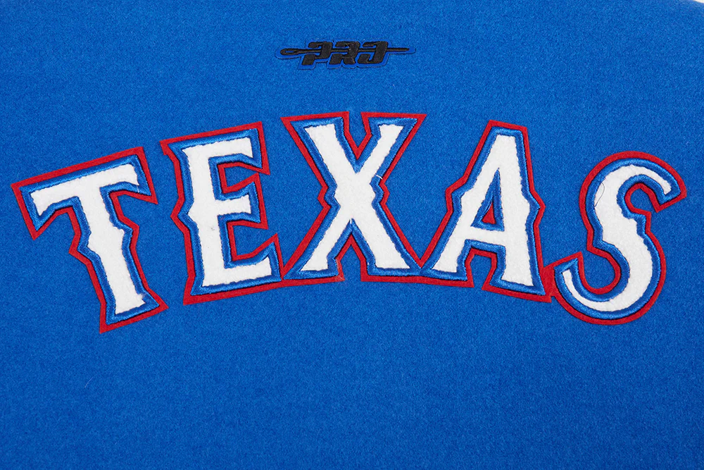 MLB TEXAS RANGERS CLASSIC WOMEN'S WOOL VARSITY JACKET (ROYAL BLUE/WHITE) - Image 8