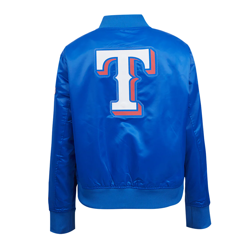 MLB TEXAS RANGERS CLASSIC WOMEN'S SATIN JACKET (ROYAL BLUE) - Image 3